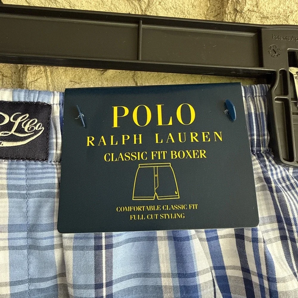 Polo Ralph Lauren Mens Classic Fit Plaid 100% Cotton Size L Woven Boxer Shorts